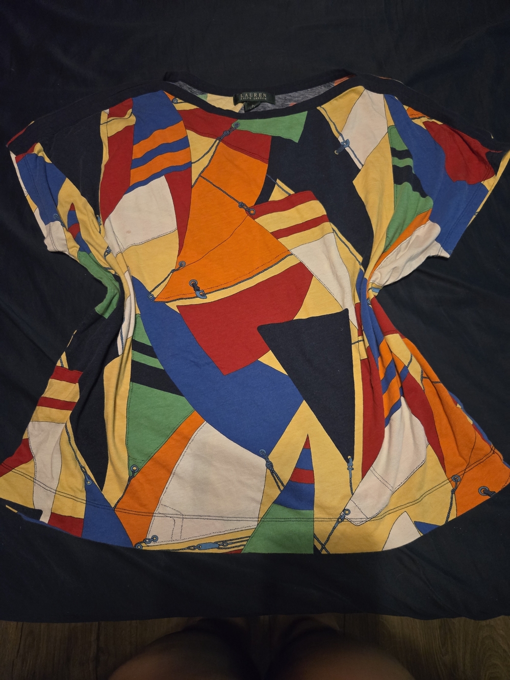 Ralph Lauren Multicolor Sailboat Print Short Sleeve Tee